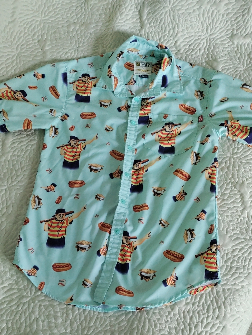 RSVLTS The Sandlot Men's Button Down KUNUFLEX Short Sleeve XS